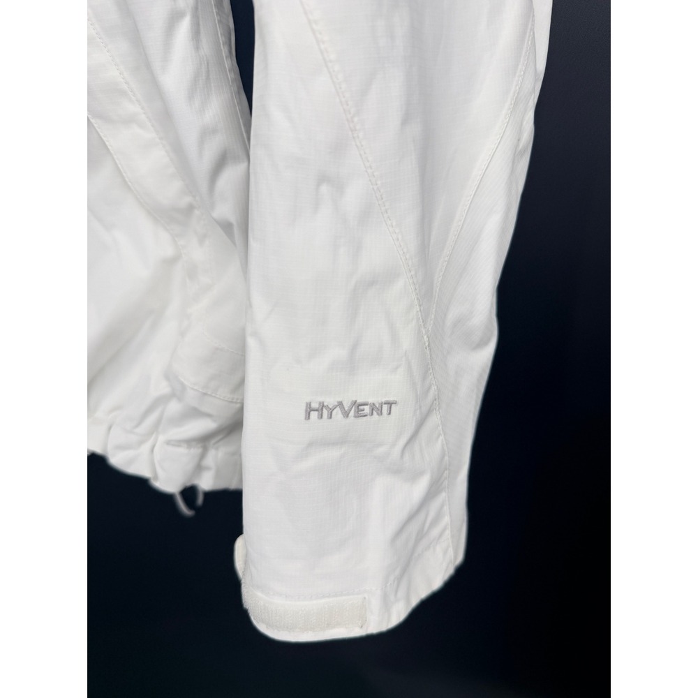 The North Face HyVent Jacket Womens S White Good Waterproof Hooded Rain Coat - Picture 3 of 16